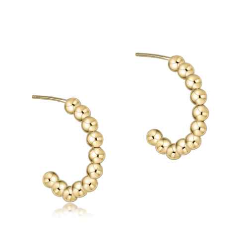 enewton: Beaded Classic 1" Post Hoop - 3mm Gold