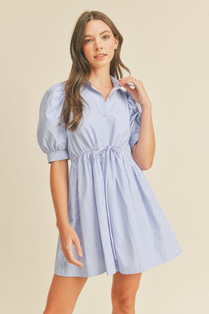 Blue + White Seersucker Dress