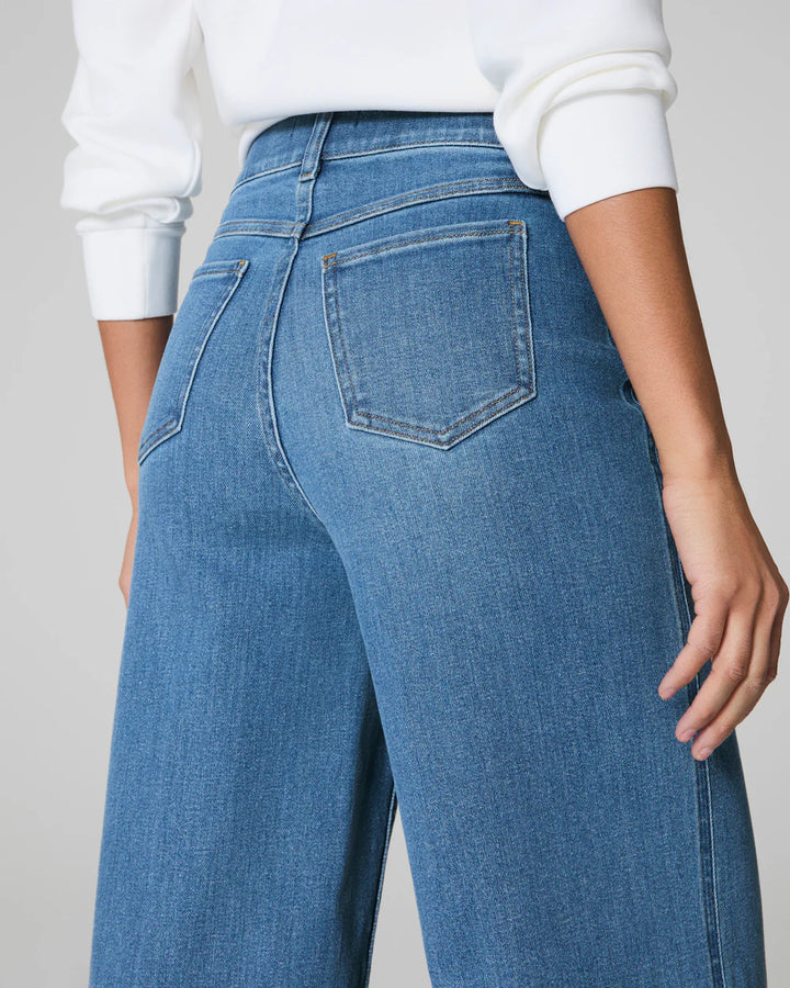 SPANX: SPANXshape™ EveryWear Cropped Wide Leg Jeans - Stonewashed Blue
