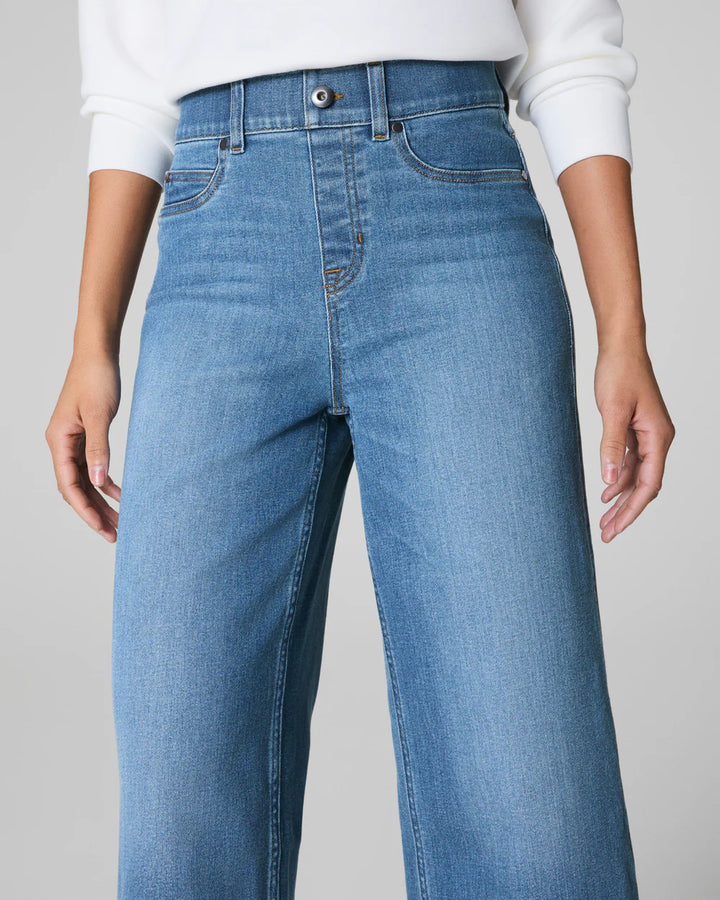 SPANX: SPANXshape™ EveryWear Cropped Wide Leg Jeans - Stonewashed Blue