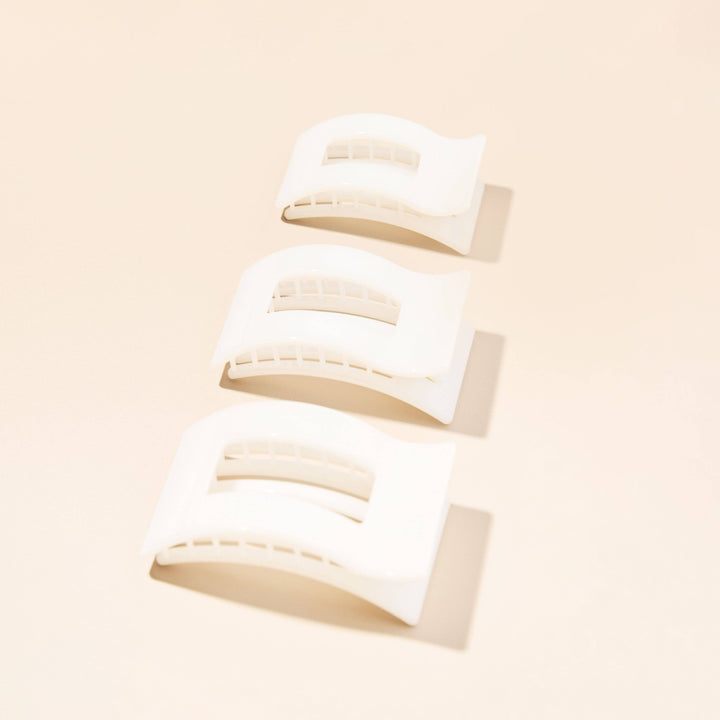 Flat Rectangle Hair Clip | Small | Coconut White