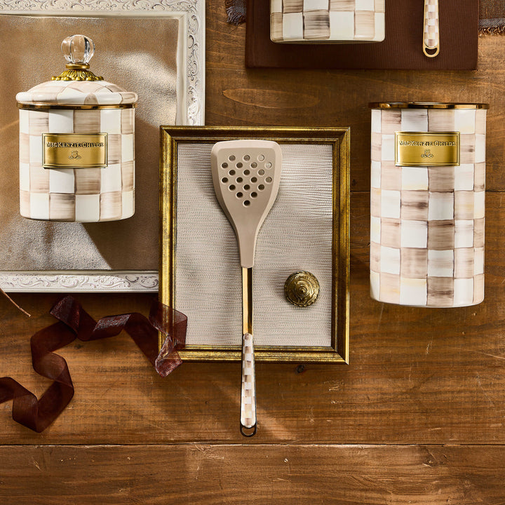 MacKenzie Childs: Mocha Check Slotted Spatula