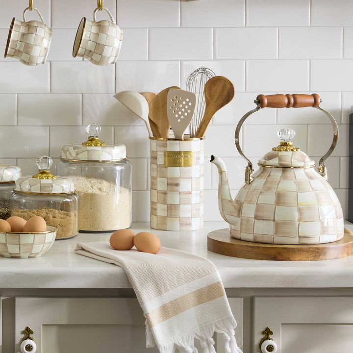 MacKenzie Childs: Mocha Check Slotted Spatula