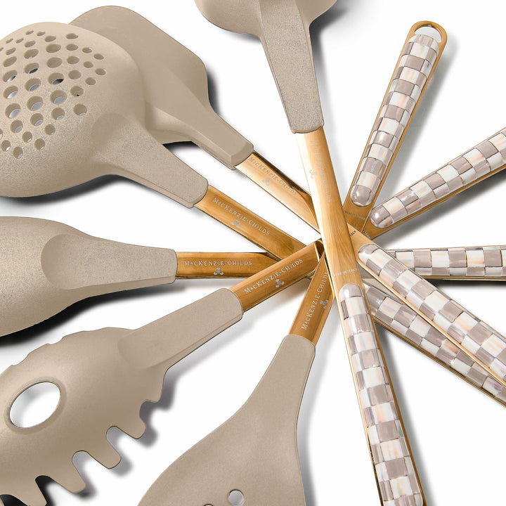 MacKenzie Childs: Mocha Check Slotted Spatula