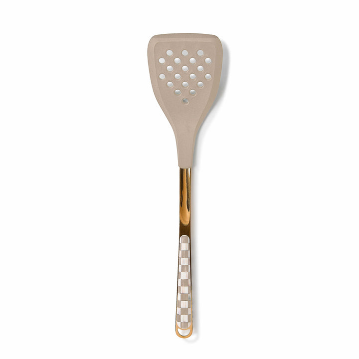 MacKenzie Childs: Mocha Check Slotted Spatula