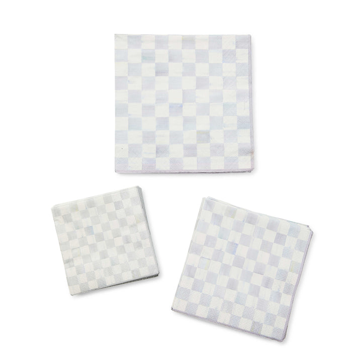 MacKenzie Childs: Sterling Check Cocktail Paper Napkins