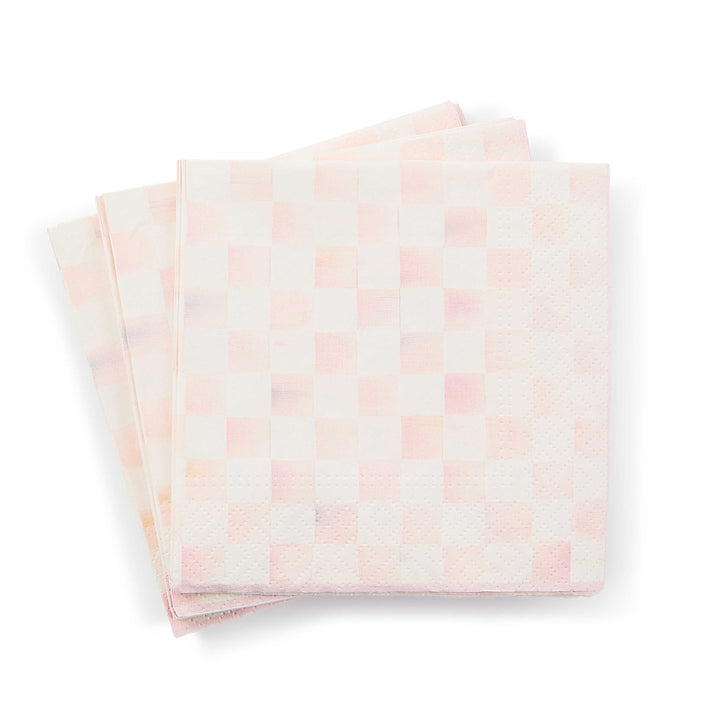 MacKenzie Childs: Rosy Check Cocktail Paper Napkins