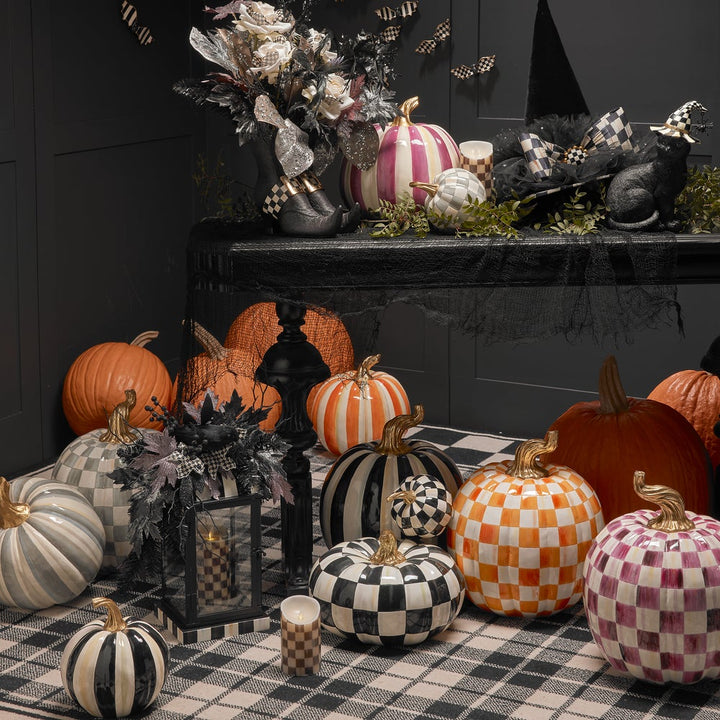 MacKenzie Childs: Courtly Check Glossy Mini Pumpkin