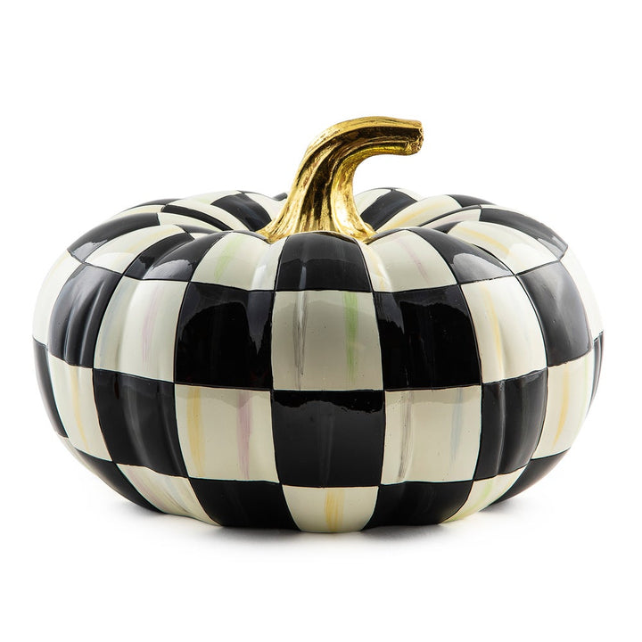 MacKenzie Childs: Courtly Check Squashed Glossy Medium Pumpkin