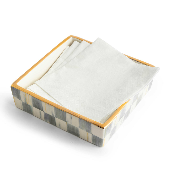 MacKenzie Childs: Sterling Check Cocktail Napkin Holder