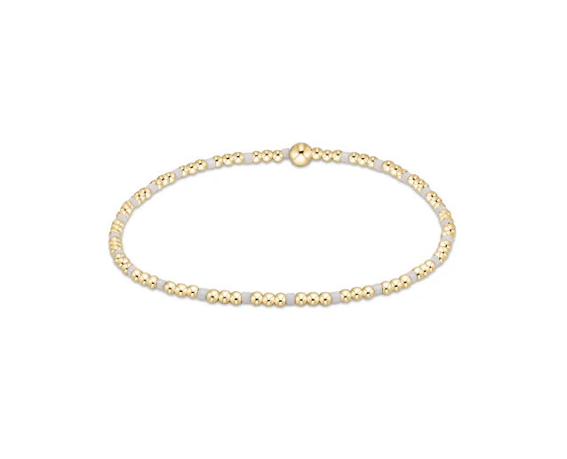 Hope Sincerity Pattern 2mm Bead Bracelet - White