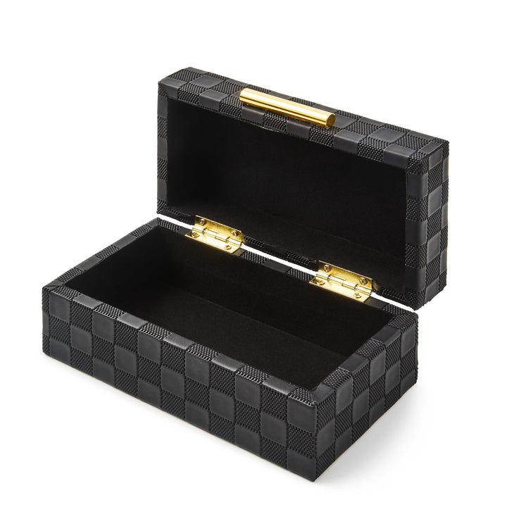MacKenzie Childs: Black Faux Leather Small Box