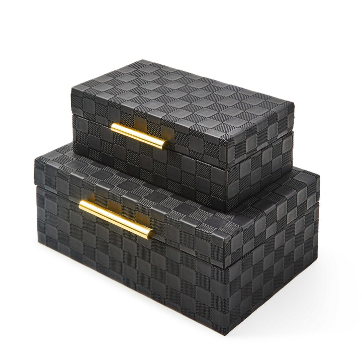 MacKenzie Childs: Black Faux Leather Small Box