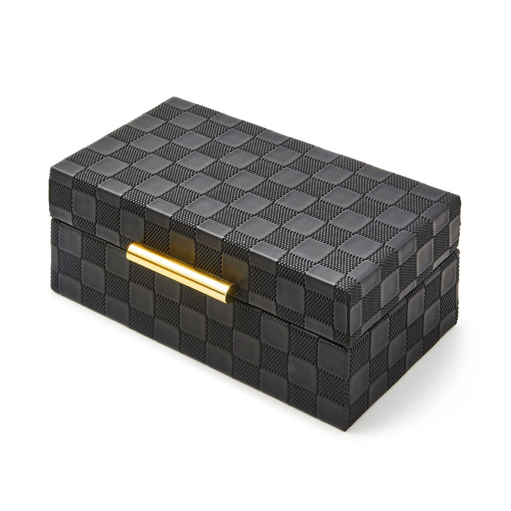 MacKenzie Childs: Black Faux Leather Small Box