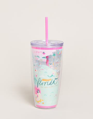Spartina 449: Clear Drink Tumbler Florida 24oz