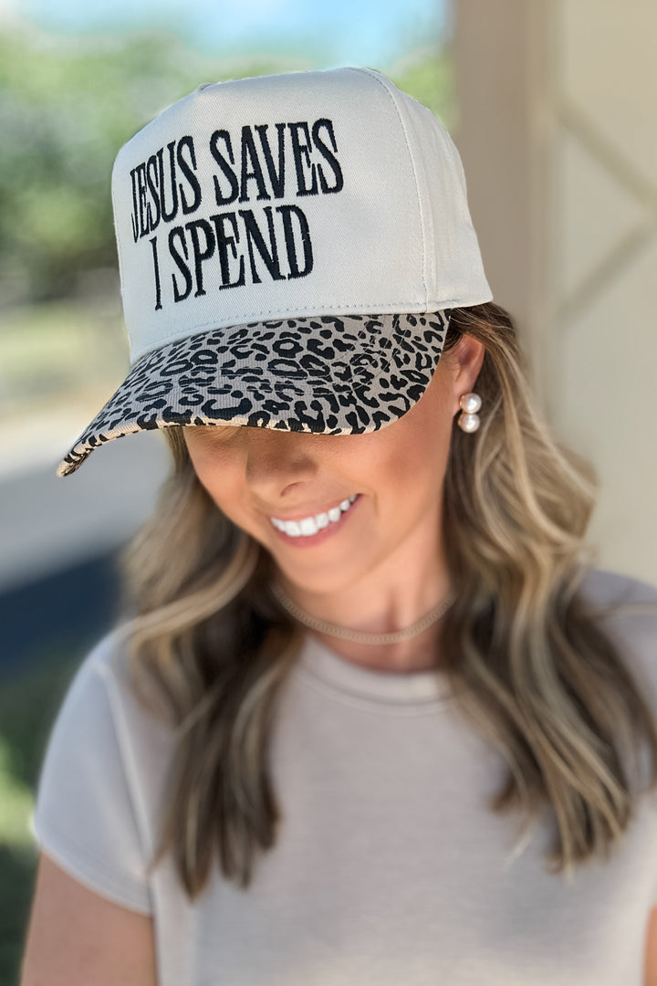 Jesus Saves I Spend Embroidered Hat