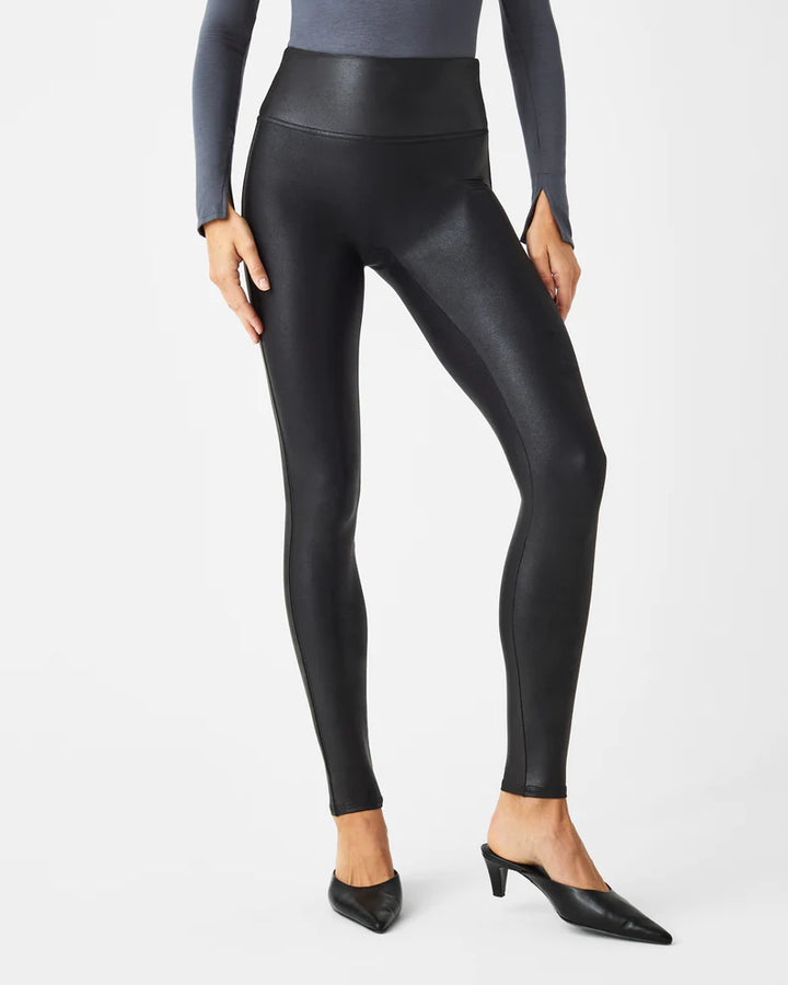 Spanx: Faux Leather Leggings -  Black