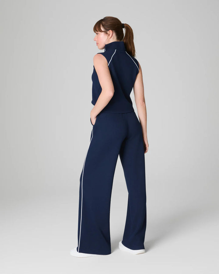 SPANX®:  AirEssentials Pique Sleeveless Mockneck Jumpsuit - Timeless Navy
