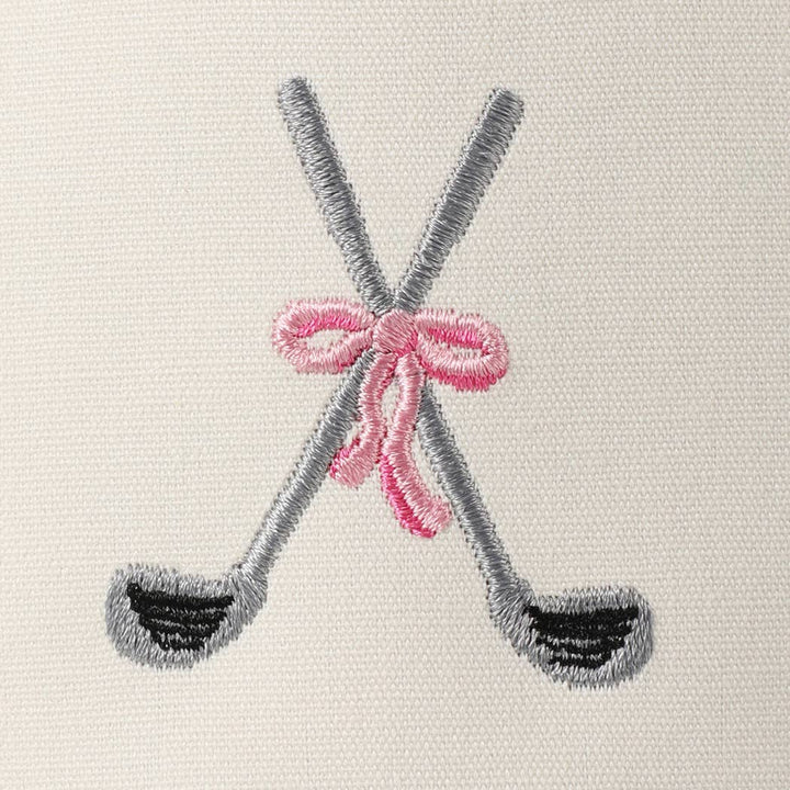 Golf Clubs with Ribbon Embroidered Trucker Hat: Pink