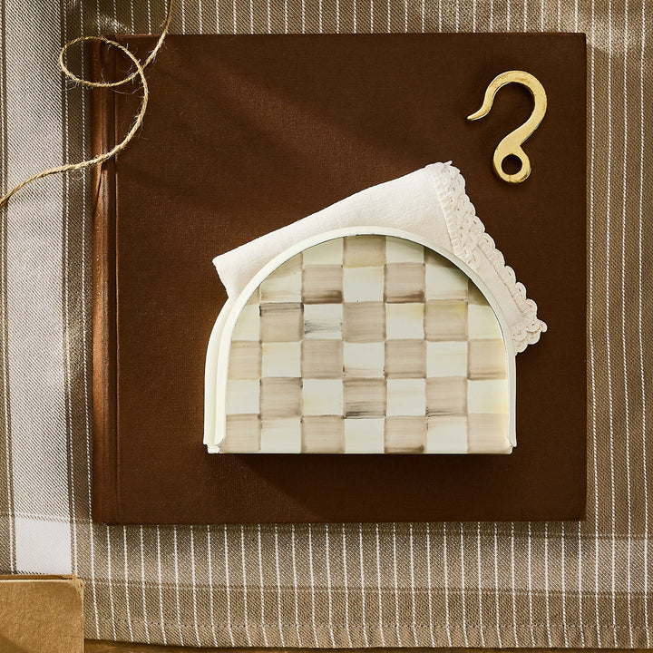 MacKenzie Childs: Mocha Check Napkin Holder