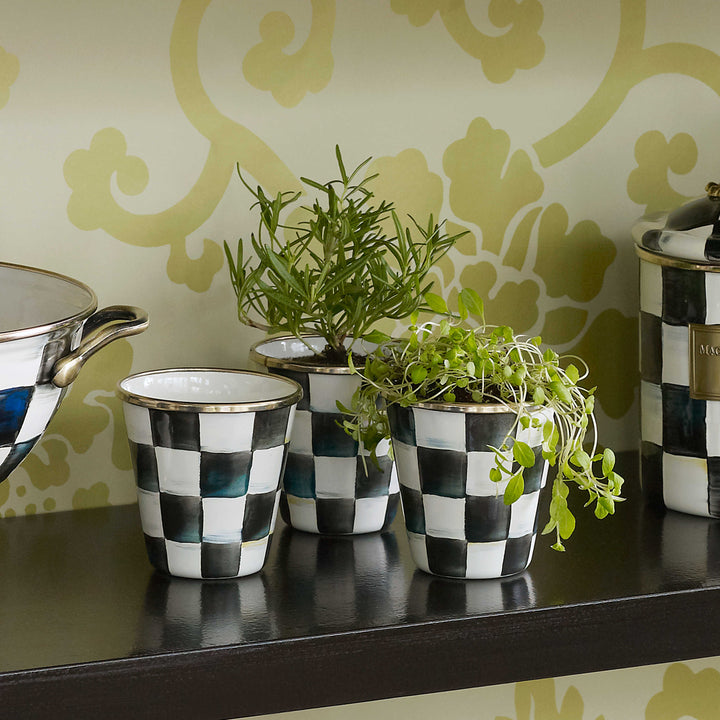 MacKenzie Childs: Courtly Check Herb Pots, Set of 3