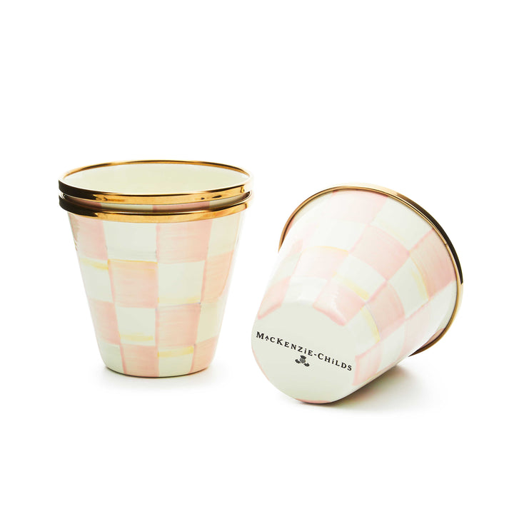 MacKenzie Childs: Rosy Check Herb Pots, Set of 3