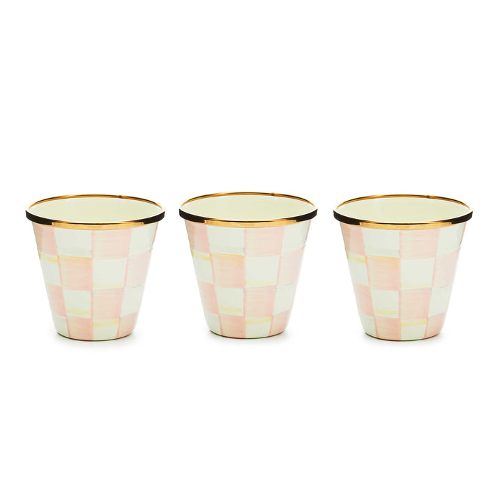 MacKenzie Childs: Rosy Check Herb Pots, Set of 3