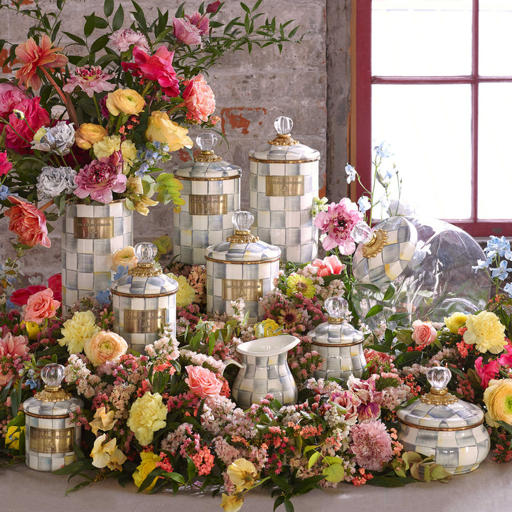 MacKenzie Childs: Sterling Check Mini Canister