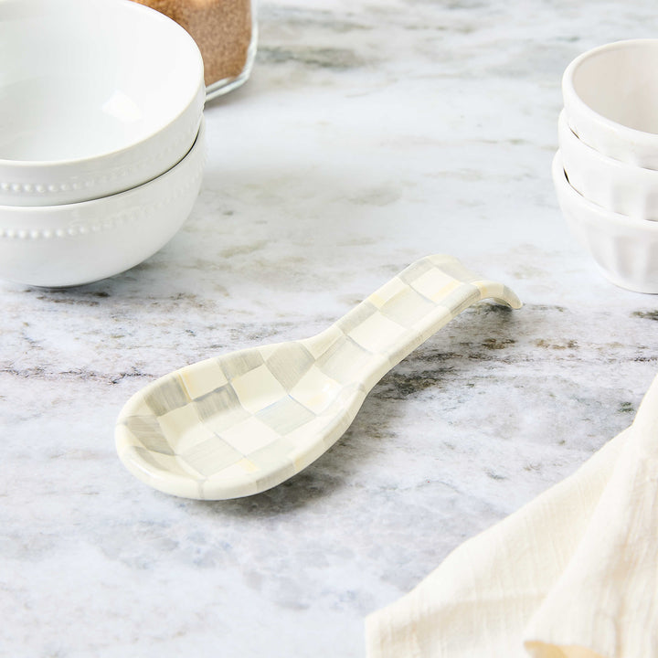 MacKenzie Childs: Sterling Check Spoon Rest