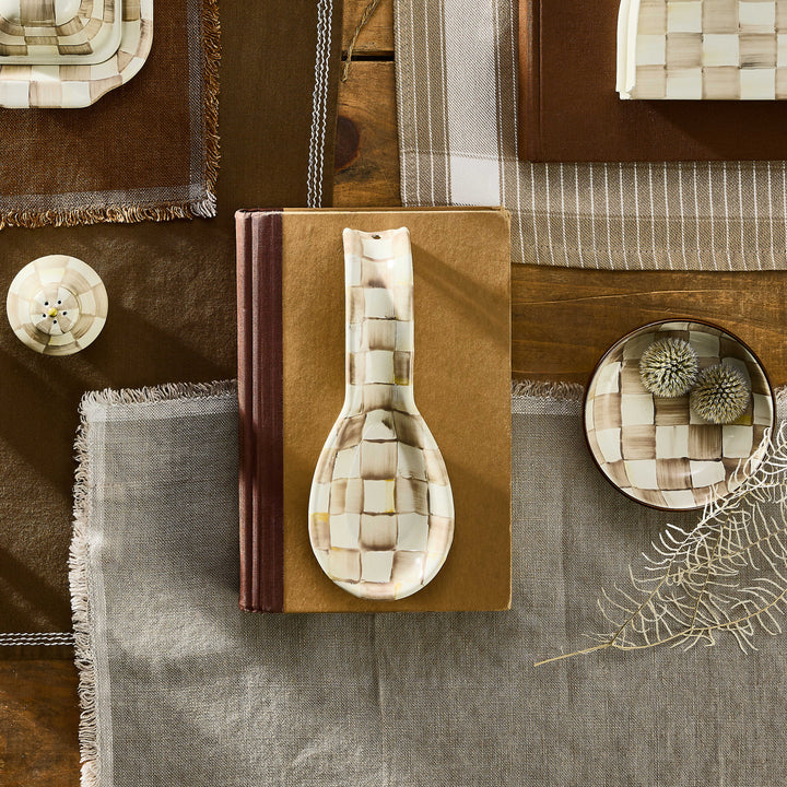 MacKenzie Childs: Mocha Check Spoon Rest