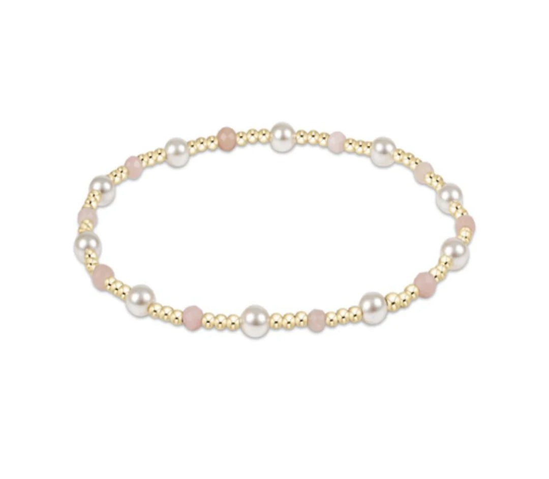 Pearl Sincerity Pattern 4mm Bead Bracelet - Pink Opal