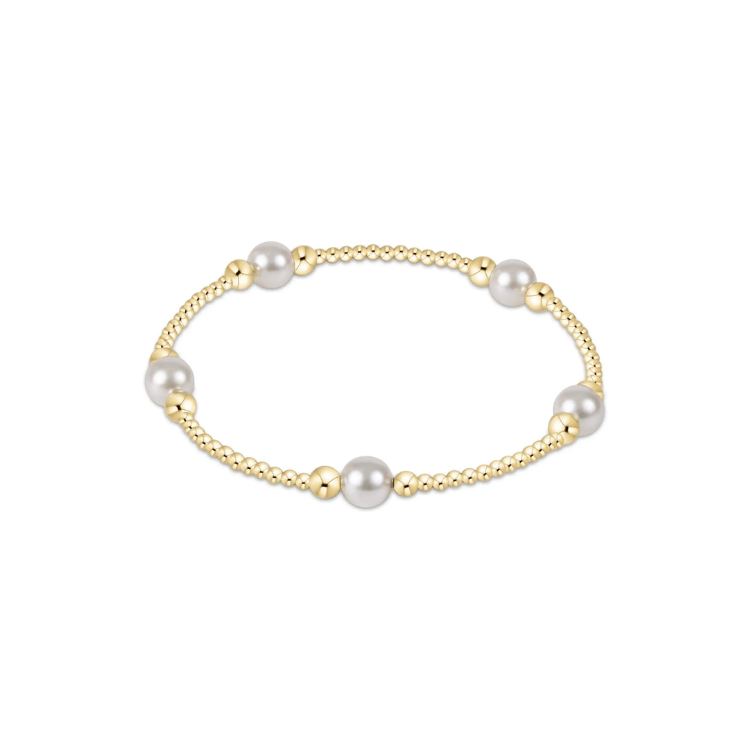 enewton: - Purpose Pearl 6mm Bead Bracelet - Gold