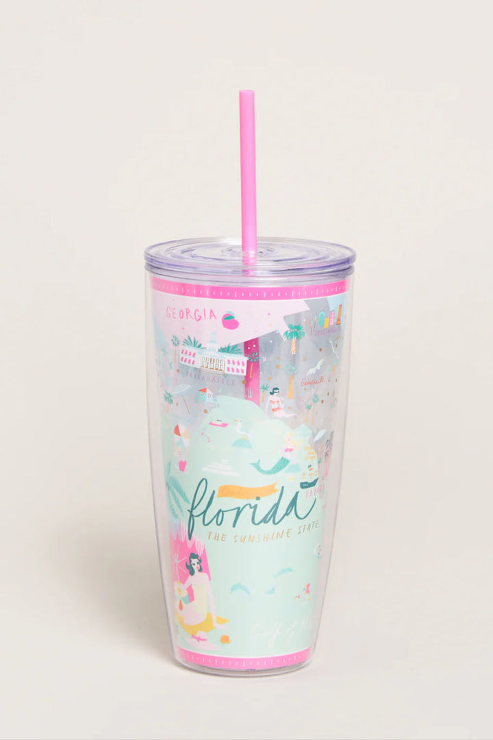 Spartina 449: Clear Drink Tumbler Florida 24oz