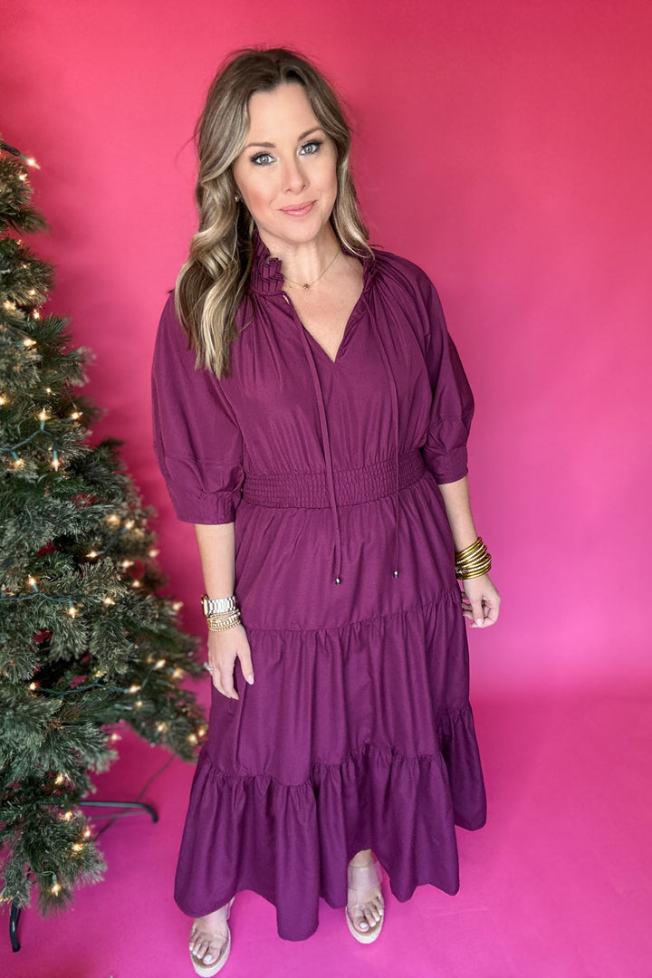 Joyful Midi Dress - Plum