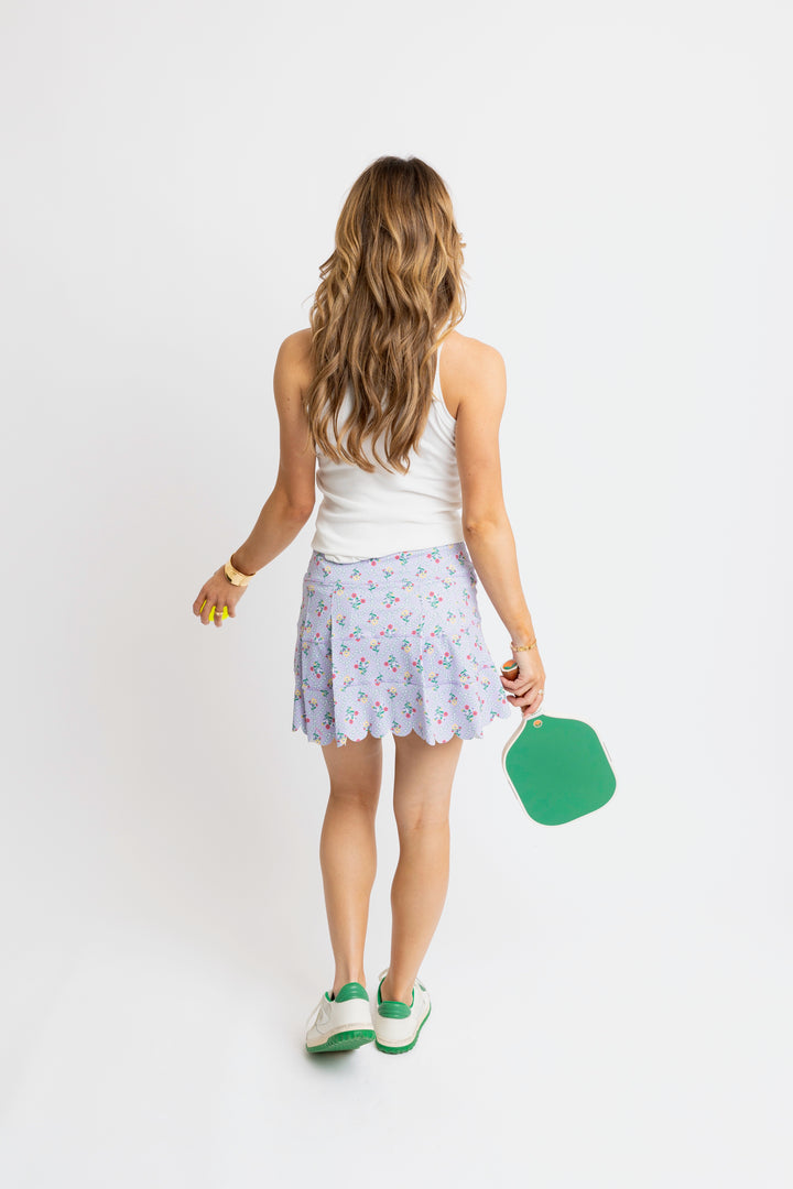 Karlie: French Floral Scallop Athletic Kourt Skort