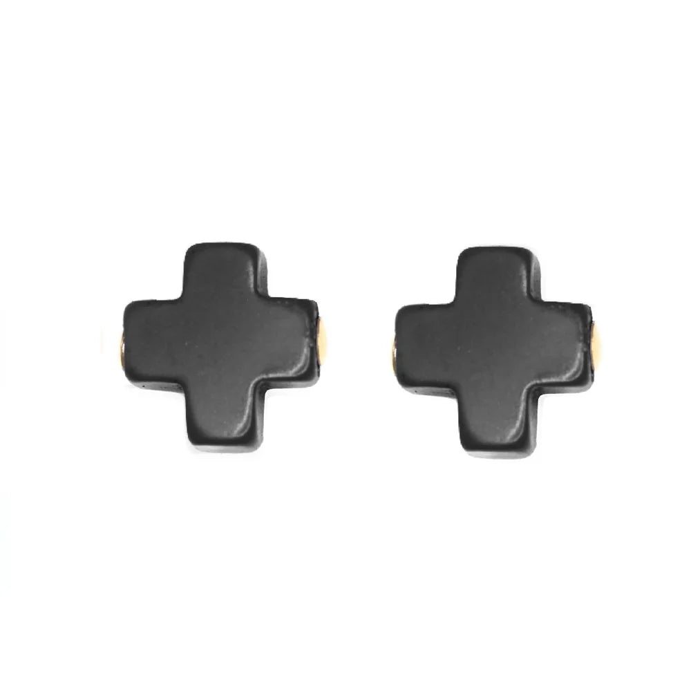 enewton: Signature Cross Stud - Black