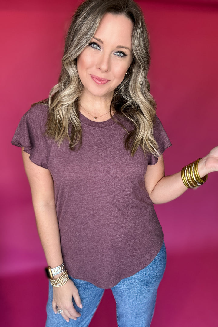 Z Supply: Abby Flutter Tee - Cocoa Berry