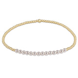 enewton: Gold Bliss 2mm Beaded Bracelet- Pearl