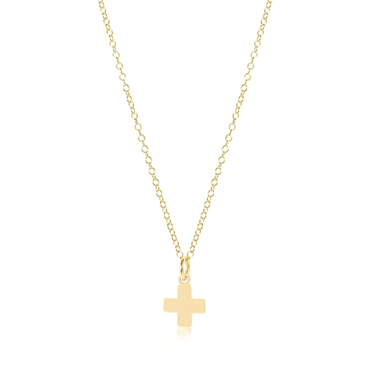 enewton: 16" Necklace Gold- Signature Cross Gold Charm