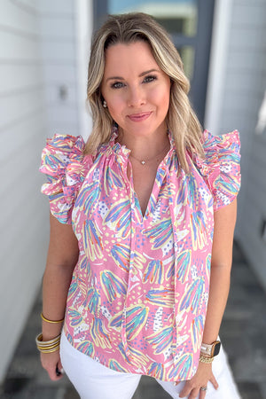 Swinging Into Spring Blouse - Pink Multi