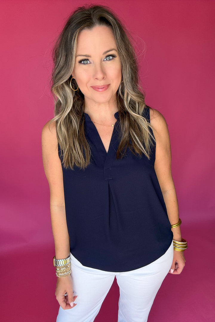 Poised & Pretty Tank - Navy