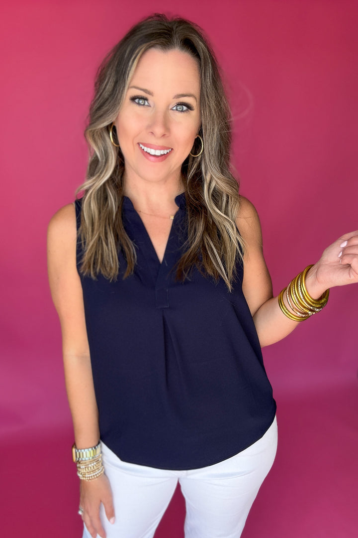 Poised & Pretty Tank - Navy