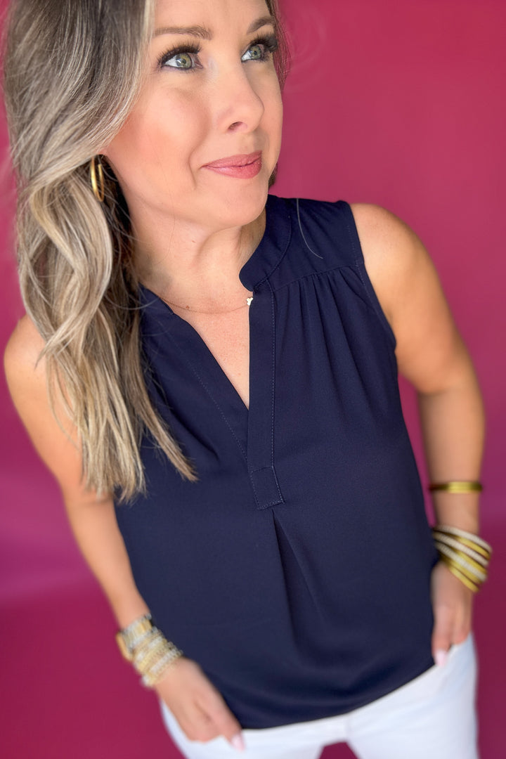 Poised & Pretty Tank - Navy