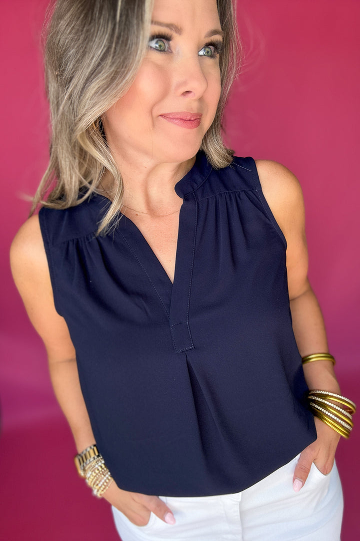 Poised & Pretty Tank - Navy