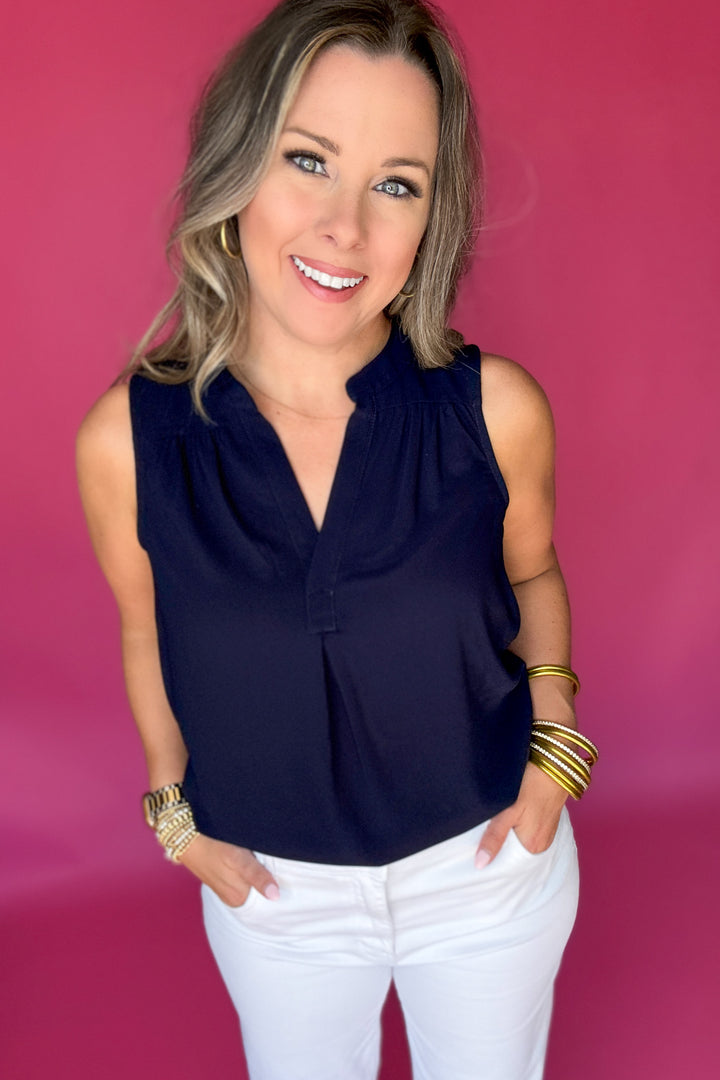 Poised & Pretty Tank - Navy