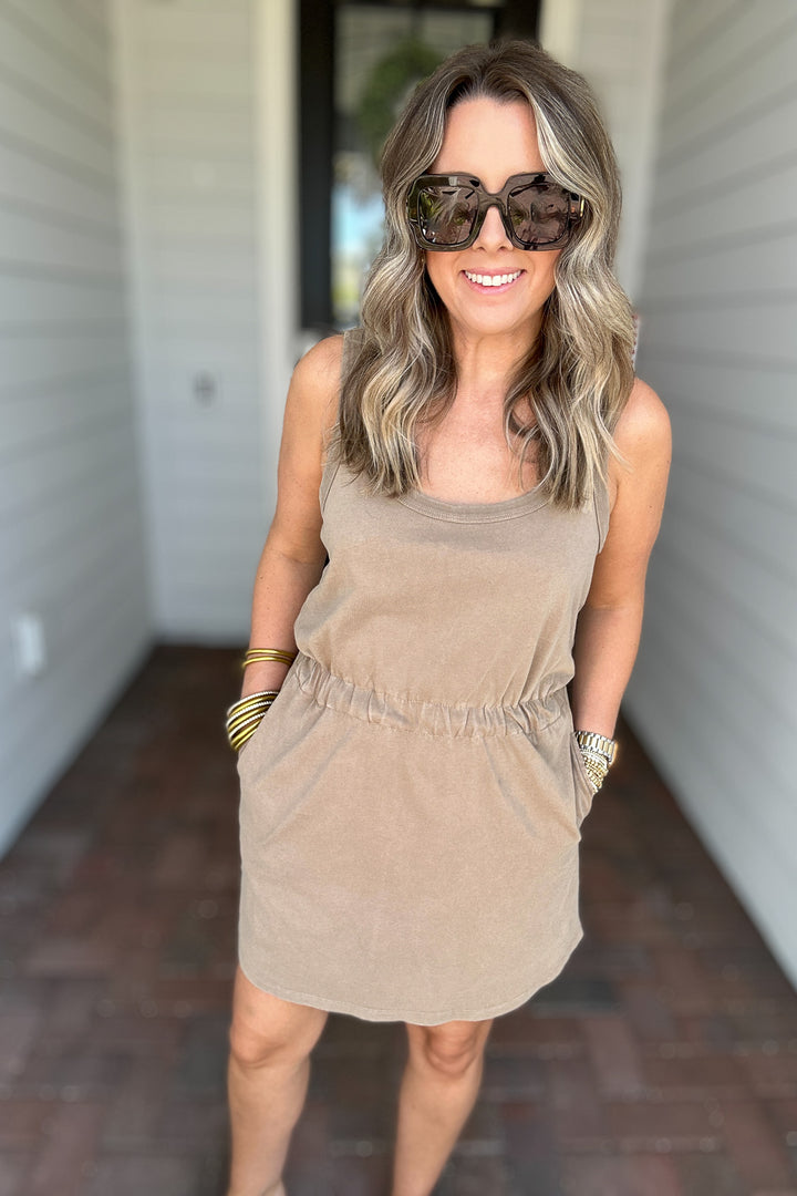 Z Supply: Keegan Mini Dress -  Iced Coffee