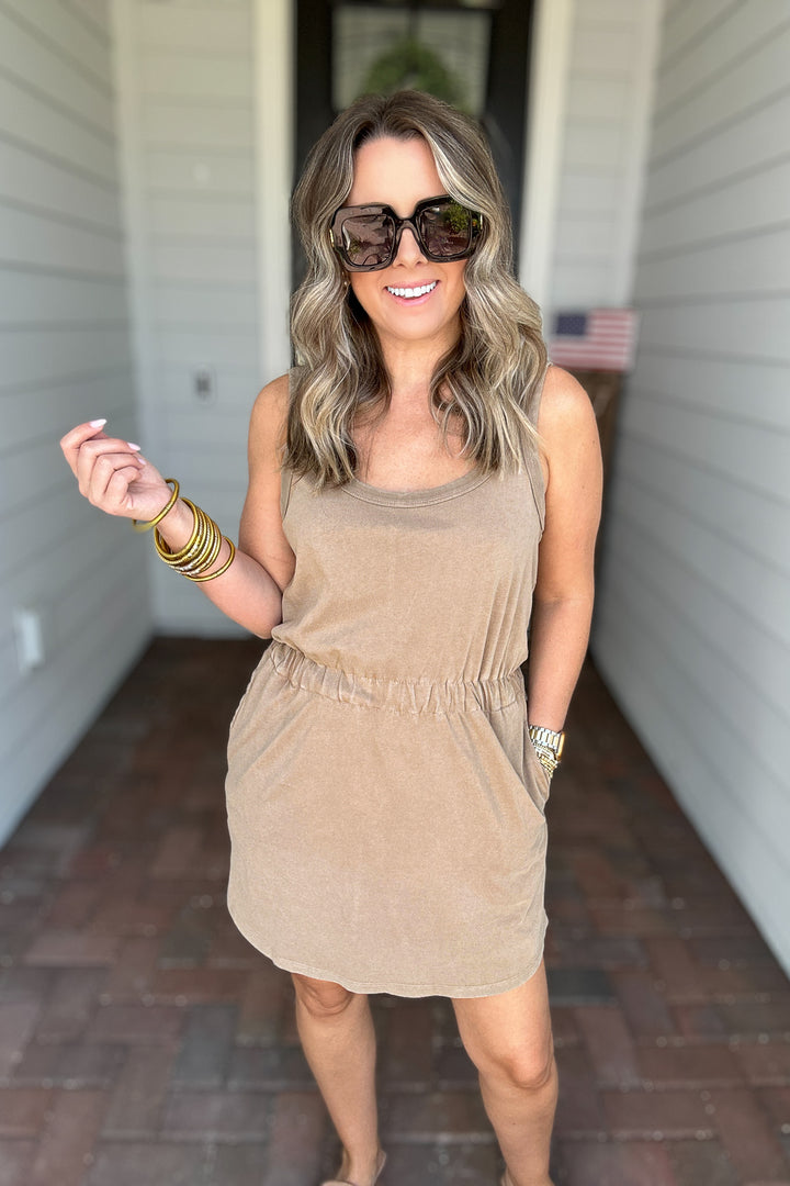Z Supply: Keegan Mini Dress -  Iced Coffee