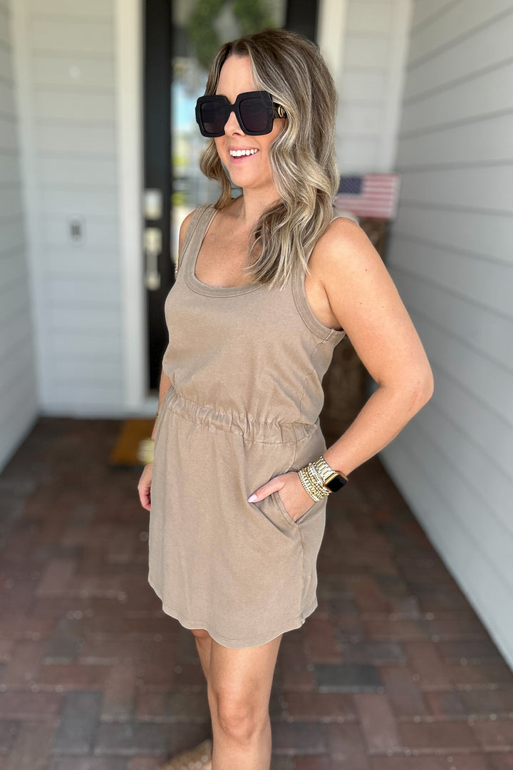 Z Supply: Keegan Mini Dress -  Iced Coffee