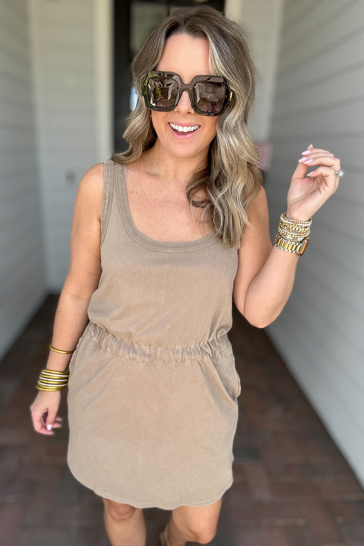 Z Supply: Keegan Mini Dress -  Iced Coffee