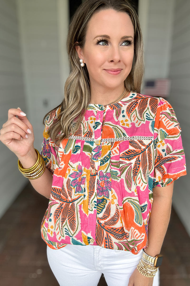 I'm Yours Button Down Blouse - Pink